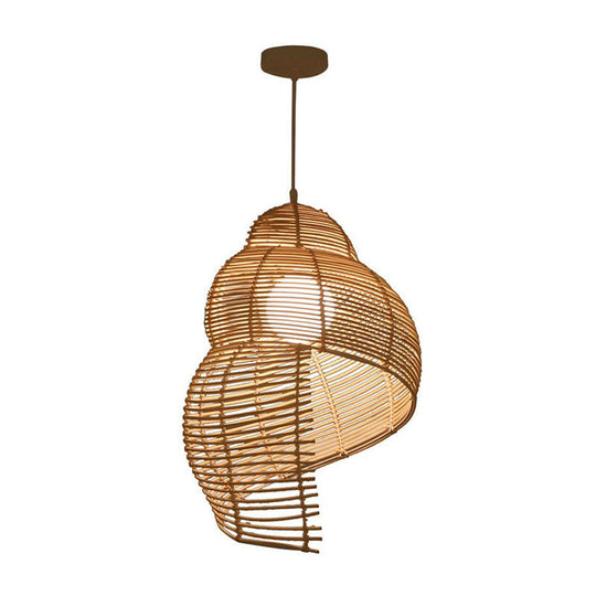 Minimalist Rattan Conch Suspension Pendant Light - Restaurant Ceiling Lighting