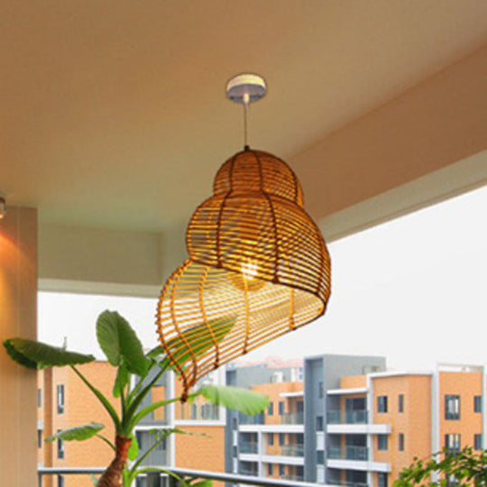 Minimalist Rattan Conch Suspension Pendant Light - Restaurant Ceiling Lighting