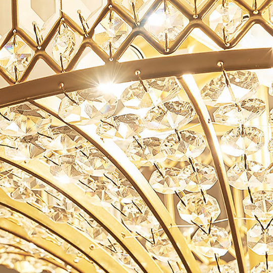 Chinese Style 5-Light Bedroom Ceiling Lamp in Flared Crystal Flush Mount Design - Gold Finish"

This revised product title shortens the length while still effectively conveying the key specifications and details of the item.