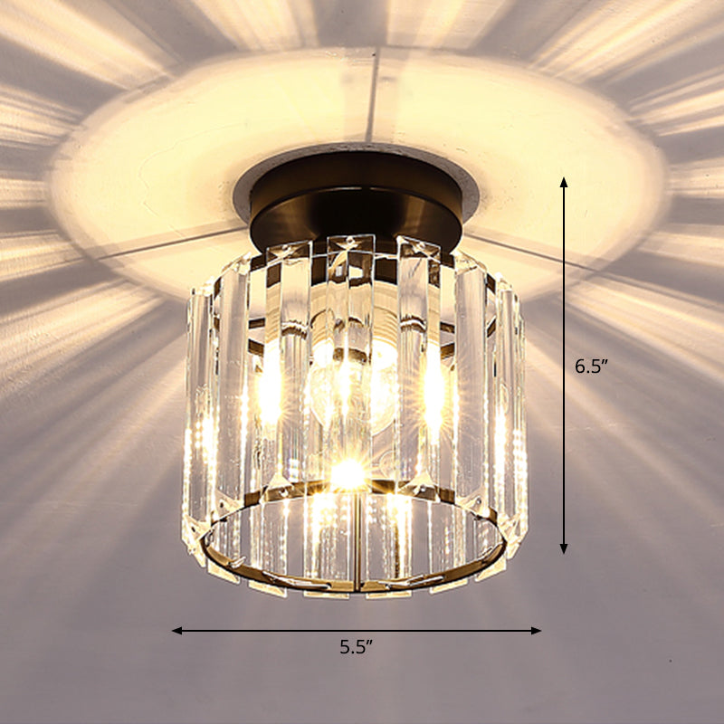 Contemporary Geometric Crystal Prism Flush Mount LED Ceiling Light Fixture