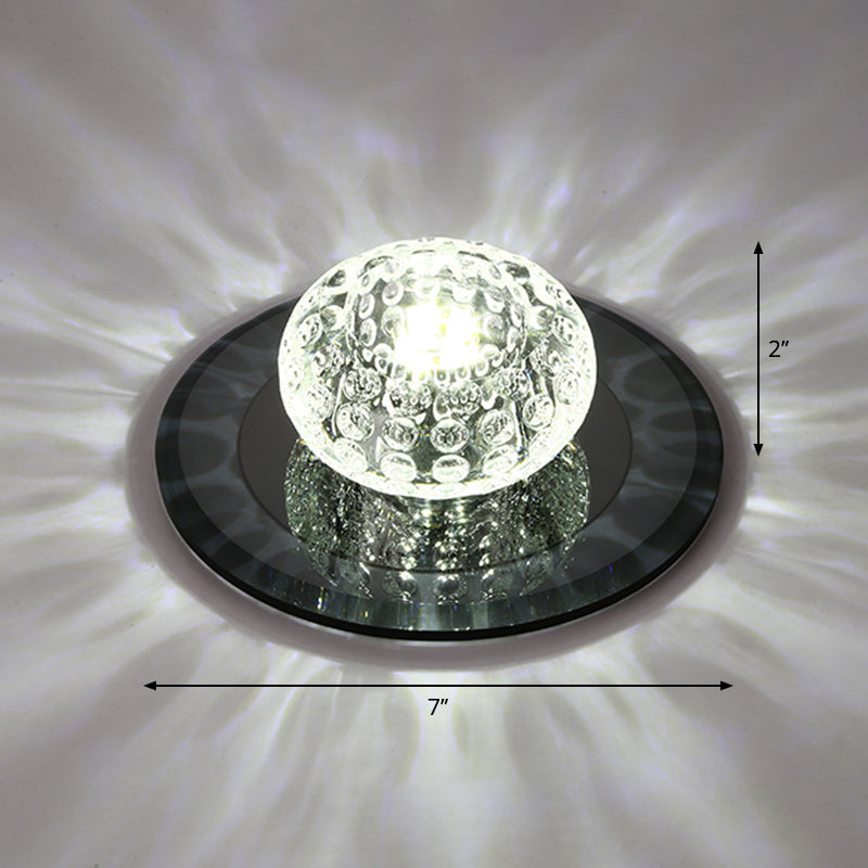 LED Crystal Corridor Ceiling Light - Modern Doughnut Flush Mount Design