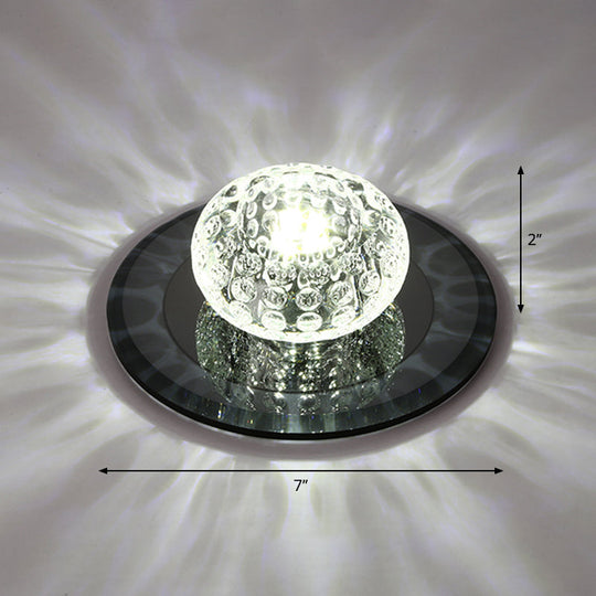LED Crystal Corridor Ceiling Light - Modern Doughnut Flush Mount Design