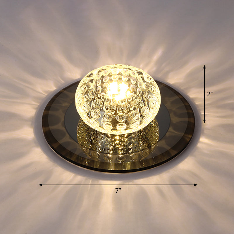 LED Crystal Corridor Ceiling Light - Modern Doughnut Flush Mount Design