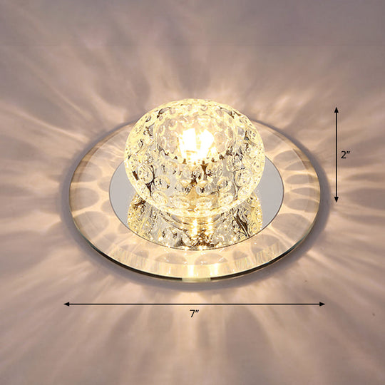 LED Crystal Corridor Ceiling Light - Modern Doughnut Flush Mount Design