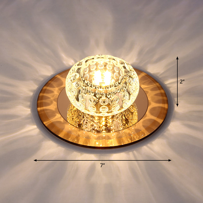 LED Crystal Corridor Ceiling Light - Modern Doughnut Flush Mount Design