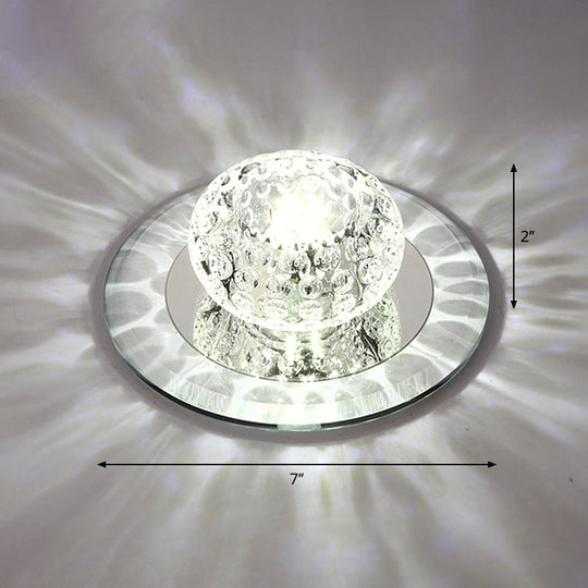 LED Crystal Corridor Ceiling Light - Modern Doughnut Flush Mount Design