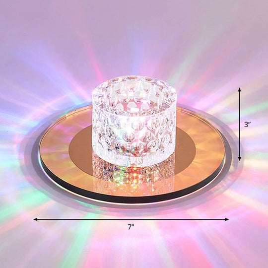 Sleek Crystal Cylinder LED Flush Mount Spotlight for Hallway Lighting