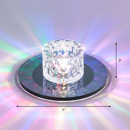 Sleek Crystal Cylinder LED Flush Mount Spotlight for Hallway Lighting