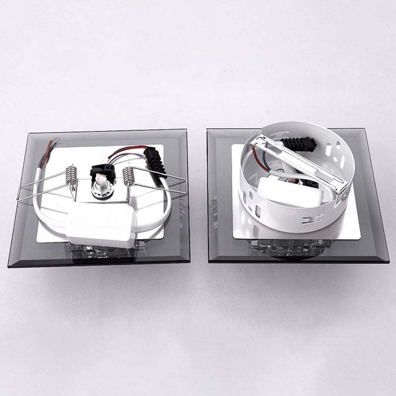 Modern LED Crystal Block Flush Ceiling Light Fixture - Small Corridor Flush Light