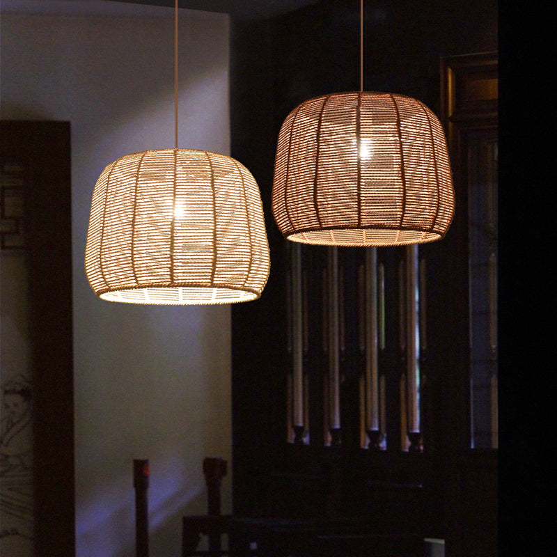 Handmade Hemp Rope Pendant Light For Restaurants