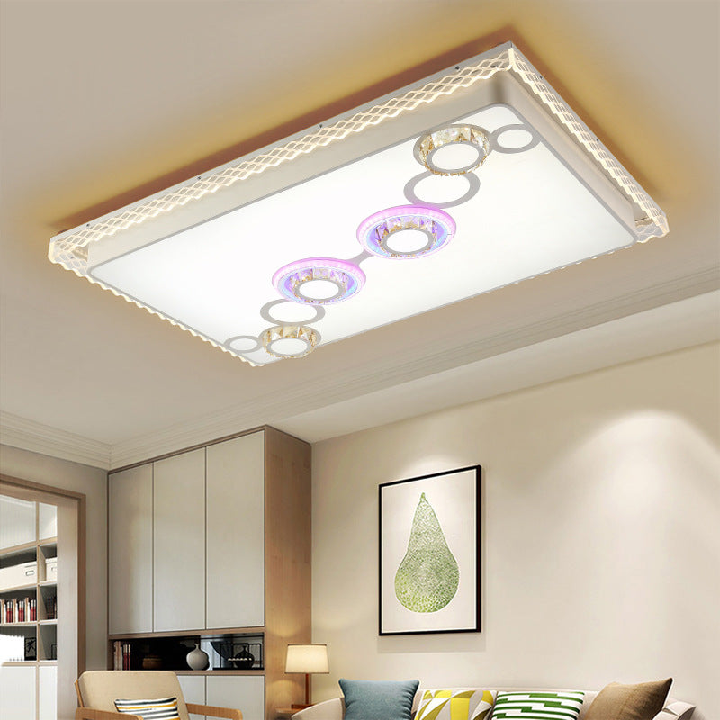 Iron LED Ceiling Light with Crystal Bubbles for Nordic Living Rooms