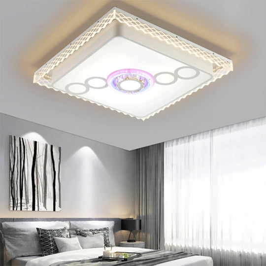 Iron LED Ceiling Light with Crystal Bubbles for Nordic Living Rooms