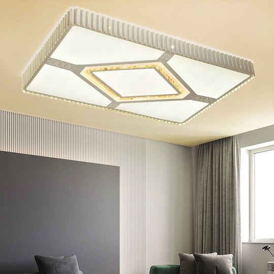 Modern LED Crystal Ceiling Flush Mount Lamp with Multi-Pattern Design