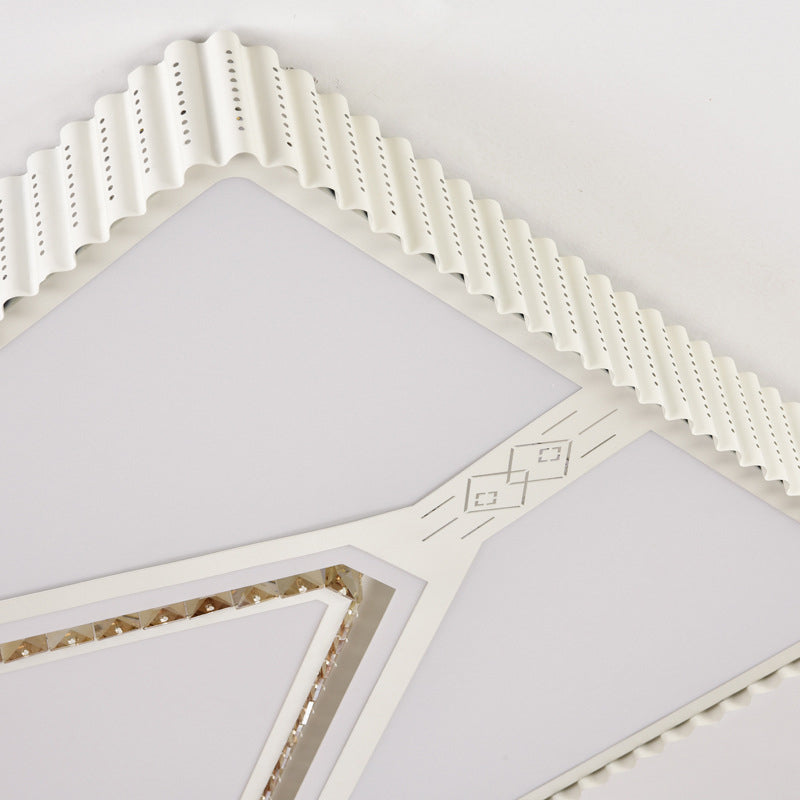 Modern Led Crystal Ceiling Flush Mount Lamp With Multi-Pattern Design