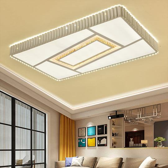 Modern LED Crystal Ceiling Flush Mount Lamp with Multi-Pattern Design