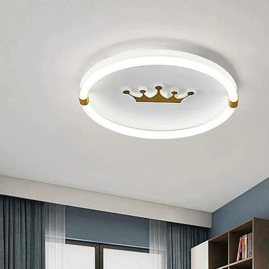 Nordic Warm Crown Master Bedroom LED Ceiling Lamp