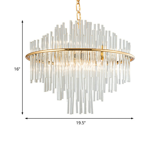 Traditional Crystal Chandelier Pendant Light - Elegant 4 Tiers - Multiple Width & Light Options - Gold Ceiling Lamp