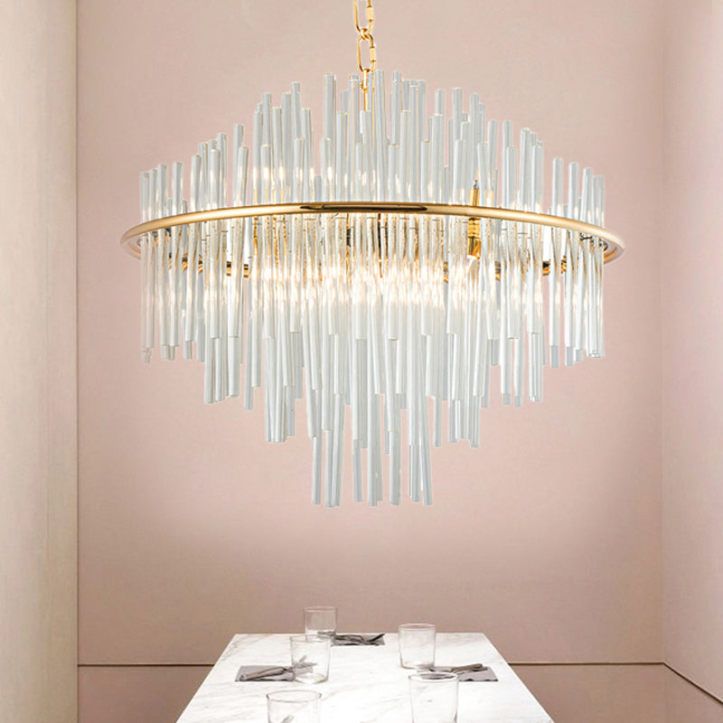 Traditional Crystal Chandelier Pendant Light - Elegant 4 Tiers - Multiple Width & Light Options - Gold Ceiling Lamp