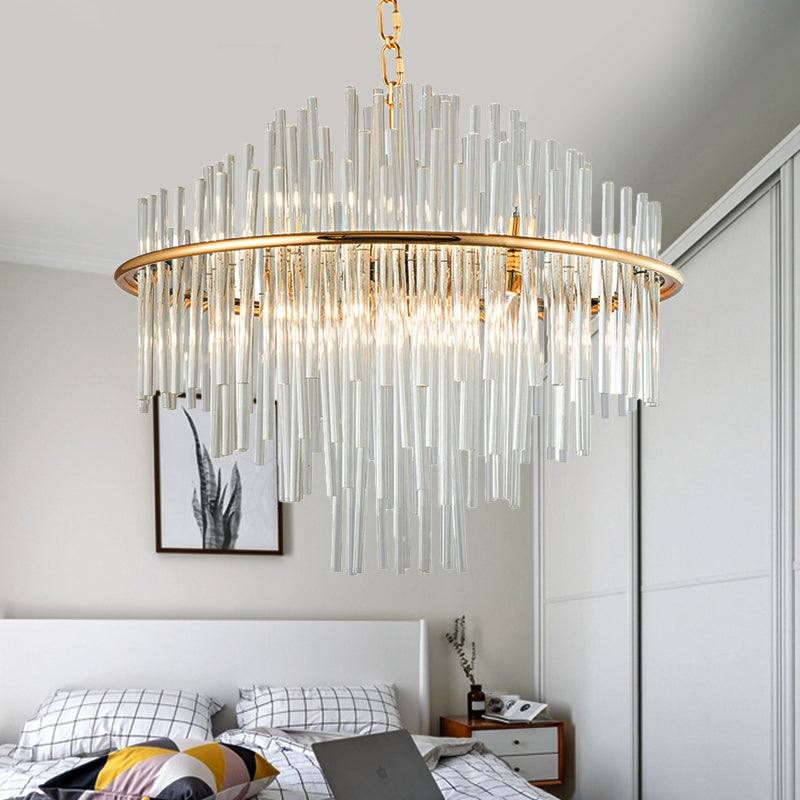 Traditional Crystal Chandelier Pendant Light - Elegant 4 Tiers - Multiple Width & Light Options - Gold Ceiling Lamp