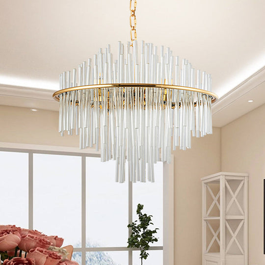 Traditional Crystal Chandelier Pendant Light - Elegant 4 Tiers - Multiple Width & Light Options - Gold Ceiling Lamp