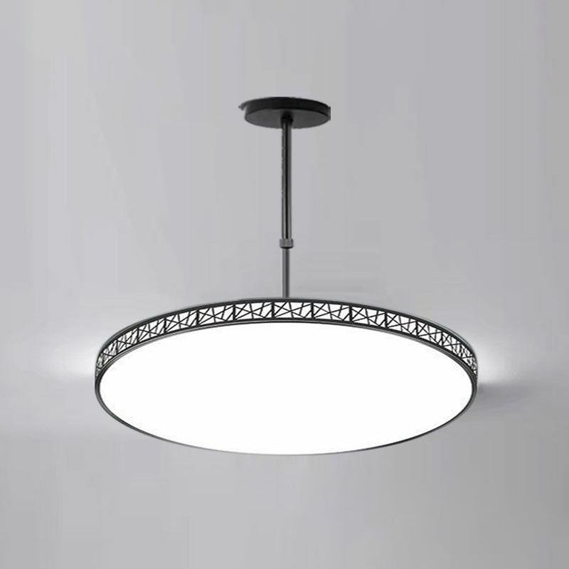 Modern Metallic Hollow-Carved Led Chandelier For Conference Room Lighting Black / 12 White