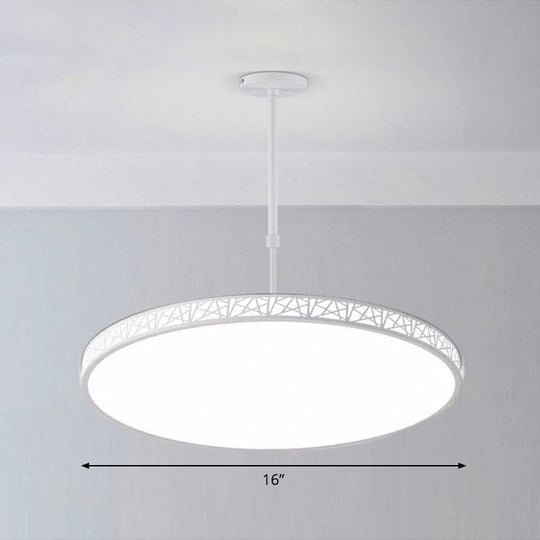 Modern Metallic Hollow-Carved Led Chandelier For Conference Room Lighting White / 16