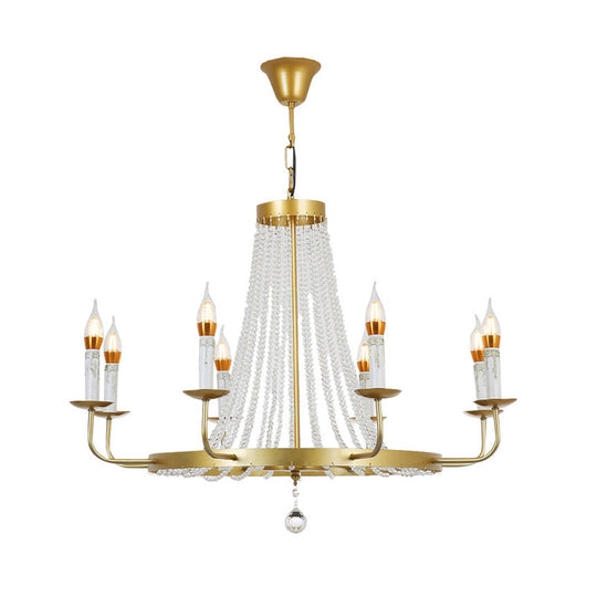 Stunning Crystal Tassel Chandelier Pendant - 5/8/12 Lights - Hangs from Ceiling - Brass Finish