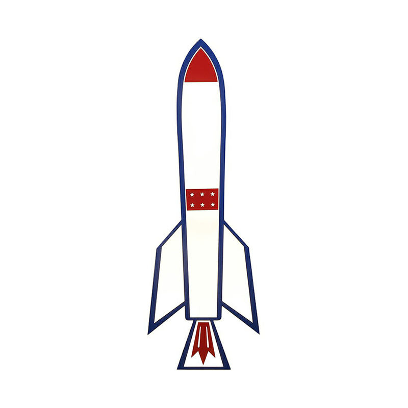 Rocket Child Room LED Flush Mount Ceiling Light in Blue - Simplicity and Acrylic Design