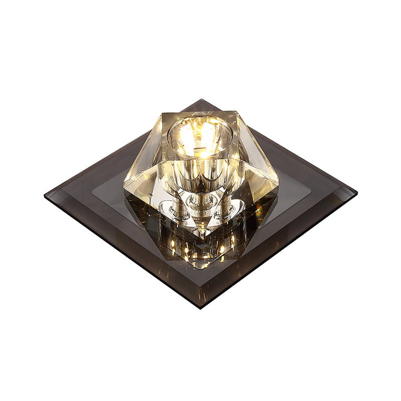 Modern Gemstone Ceiling Light With Crystal Accents And Led Lighting For Corridors