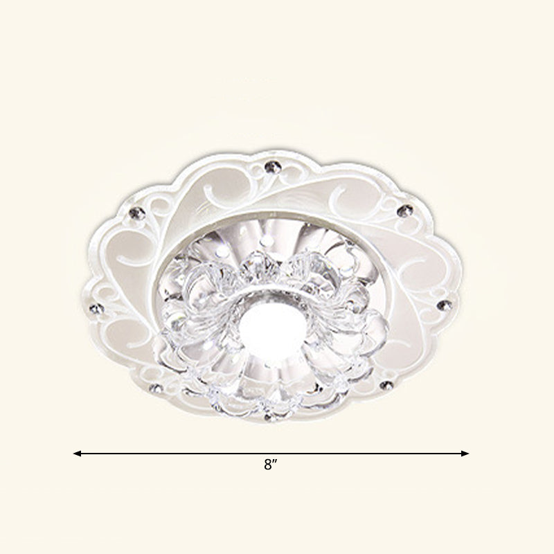 Minimalist Crystal Entryway LED Flush Mount – Blossom Flush Mount Lighting in Clear
