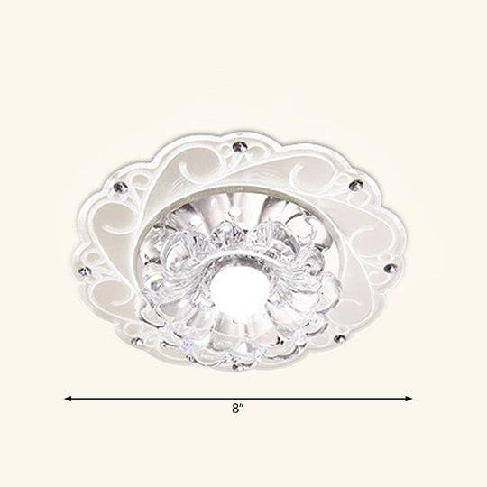 Minimalist Crystal Entryway LED Flush Mount – Blossom Flush Mount Lighting in Clear