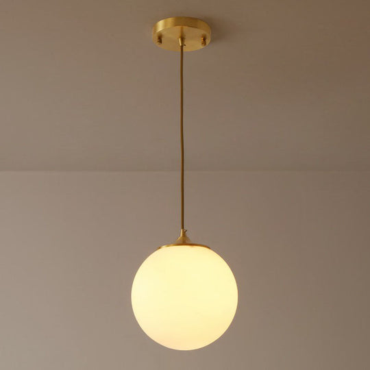 Suspension moderne en verre blanc givré pour salle à manger avec suspension globale - 1 ampoule