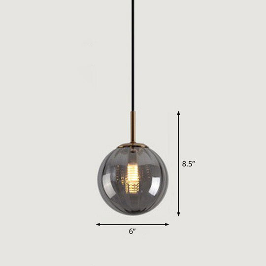Contemporary Multi-Color Glass Ball Pendulum Light for Dining Table - 1 Head Ceiling Pendant