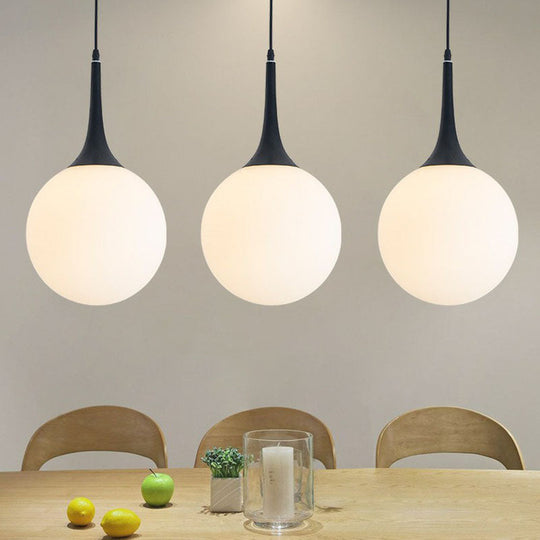 Suspension élégante à 1 lampe : suspension minimaliste en verre pour salle à manger