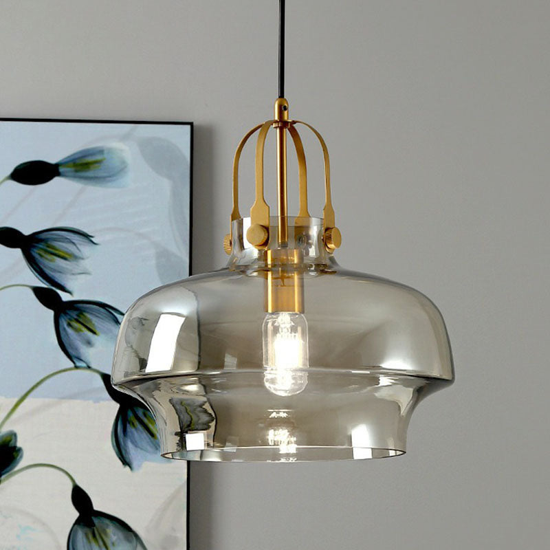 Modern Glass Pot-Shaped Pendant Light for Dining Room Ceiling