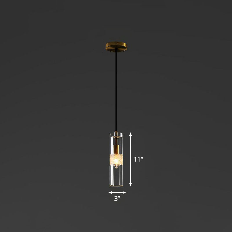 Lampe suspendue en cristal noir pour salle à manger : élégante lampe suspendue tubulaire à 1 ampoule