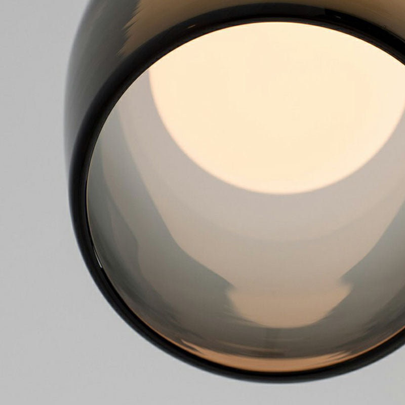 Contemporary Glass Cup Pendant Light for Dining Room - 1 Head Hanging Pendulum