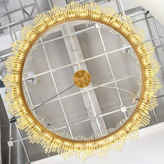 Modern Gold Led Crystal Chandelier Ceiling Light For Living Room