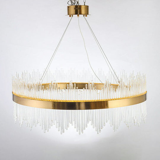 Modern Gold Led Crystal Chandelier Ceiling Light For Living Room