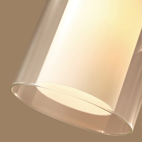 Classic Clear Glass Flush Mount Lamp - Gold Cylinder Ceiling Light Fixture for Living Room