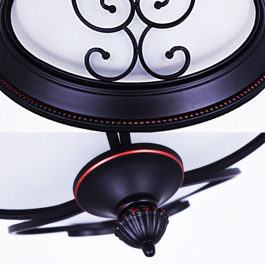 Bowl Bedroom Flush Mount Lamp - Classic Frosted Glass LED Ceiling Light, White - Warm/White Light, 12.5"/19.5" Wide