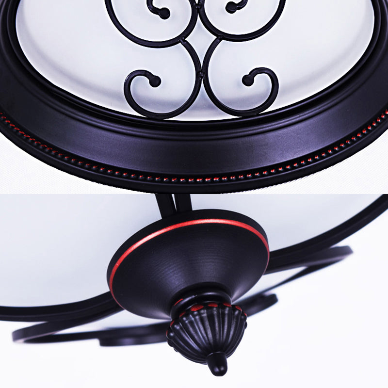 Bowl Bedroom Flush Mount Lamp - Classic Frosted Glass Led Ceiling Light White Warm/White 12.5/19.5