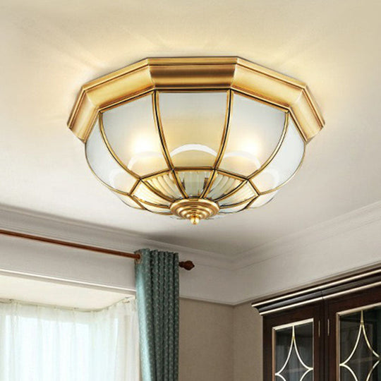 Minimalist Opaque Glass Domed Flushmount Ceiling Light for Dining Room