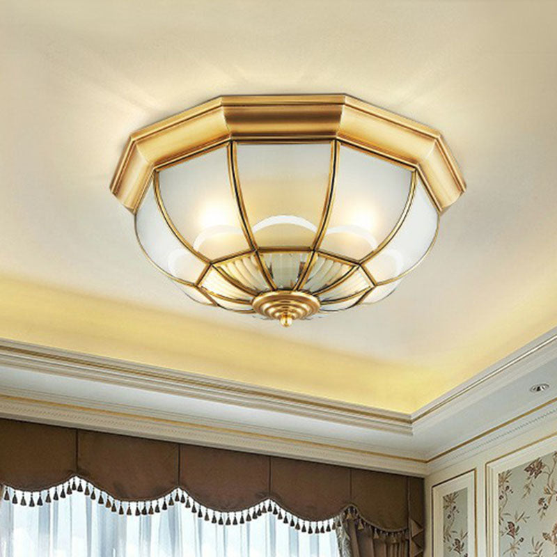 Minimalist Opaque Glass Domed Flushmount Ceiling Light for Dining Room