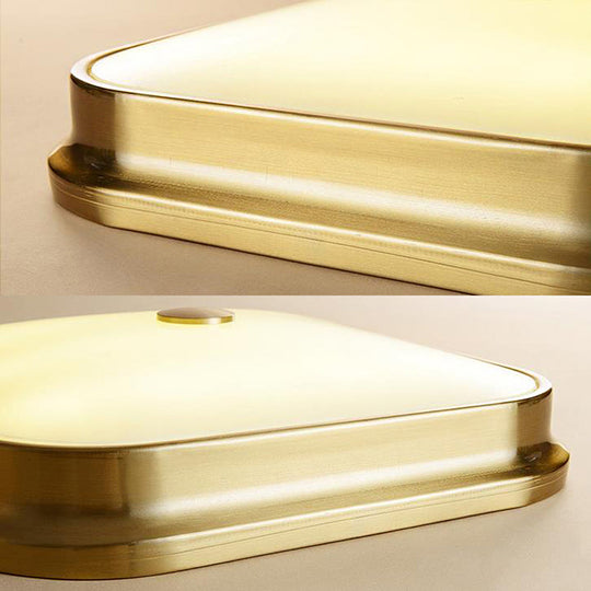 LED Flushmount Lighting: Traditional Square Frosted Glass Ceiling Light - Black/Gold for Living Room - Sizes: 11"/15"/19.5