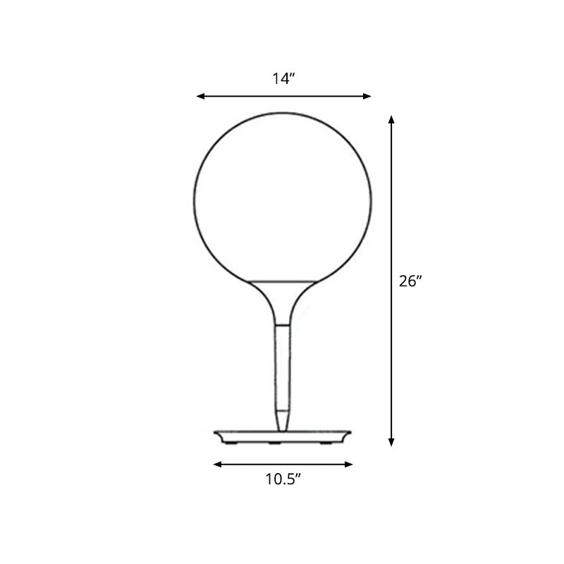 Nordic Frosted Glass Balloon Night Lamp - Single Study Table Light In White / 14