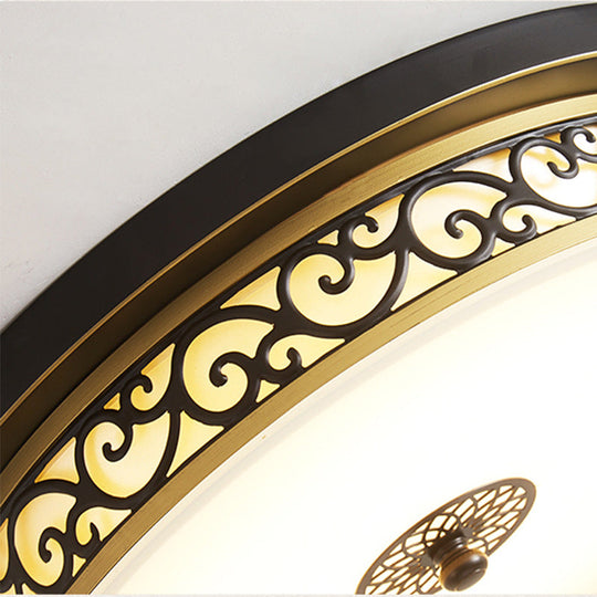 LED Ceiling Light with Frosted Drum Shade in White/Warm, Classic White Flush Mount for Living Room, 12"/16"/19.5" W