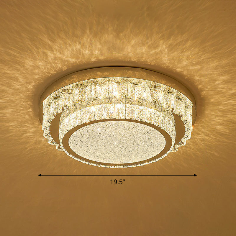 Plafonnier LED en cristal moderne avec un design géométrique élégant