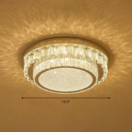 Modern Crystal Led Flush Ceiling Light With Sleek Geometric Design Clear / 19.5 Round