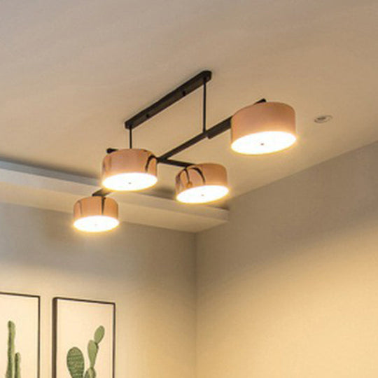 Rose Gold Metal 4-Light Pendant Island Fixture For Minimalist Dining Room